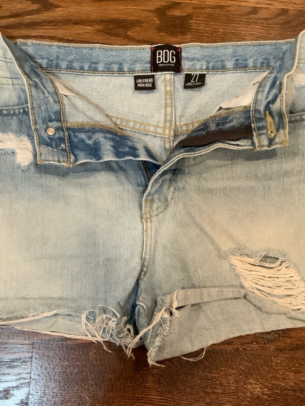 Urban Outfitters BDG Light Blue Distressed Denim Jean Shorts